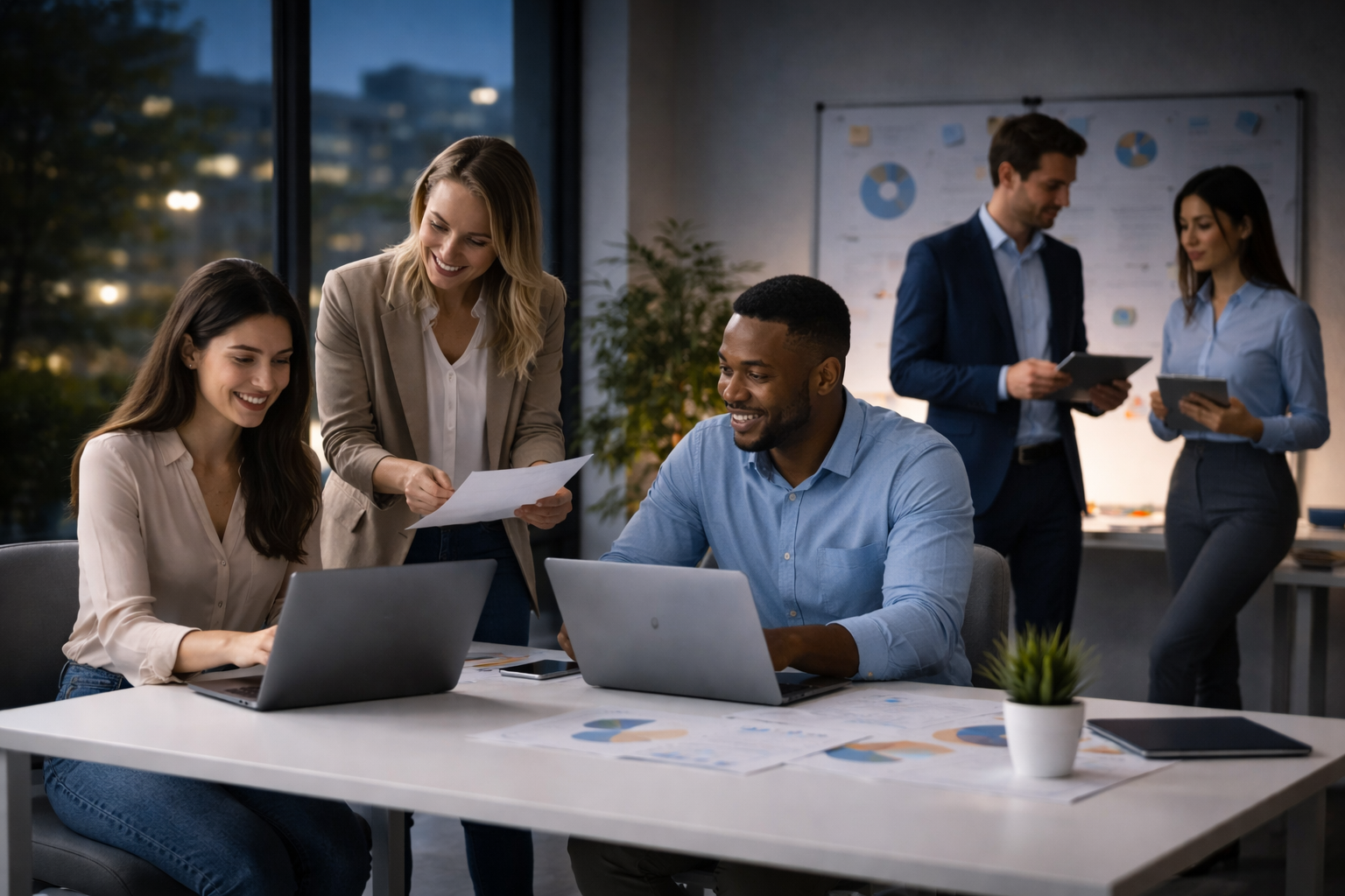 Marketing team collaborating